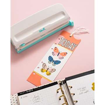 We R Memory Keepers Adjustable 6 Hole Punch, Blue, Adjustable Punches & Alignment Edge for Punching 6+ Different Planner Sizes, Hole Punch for Binders, Planners, Card-Making, Paper Crafts