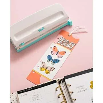 We R Memory Keepers Adjustable 6 Hole Punch, Blue, Adjustable Punches & Alignment Edge for Punching 6+ Different Planner Sizes, Hole Punch for Binders, Planners, Card-Making, Paper Crafts