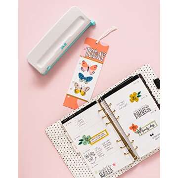 We R Memory Keepers Adjustable 6 Hole Punch, Blue, Adjustable Punches & Alignment Edge for Punching 6+ Different Planner Sizes, Hole Punch for Binders, Planners, Card-Making, Paper Crafts