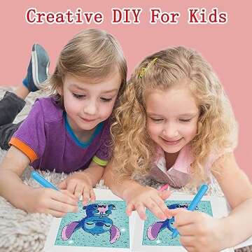 Miairivy Diamond Painting Kits for Kids, DIY 5D Cute Cartoon Diamond Art with Frame, Extremely Creative Gem Painting Crafts, Gifts, Birthday Gifts and Room Decor for Girls and Boys Ages 4-12 (Sth-1)