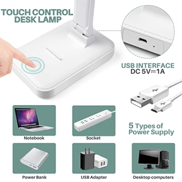 Candyfouse LED Desk Lamp Touch Control Adjustable Lighting