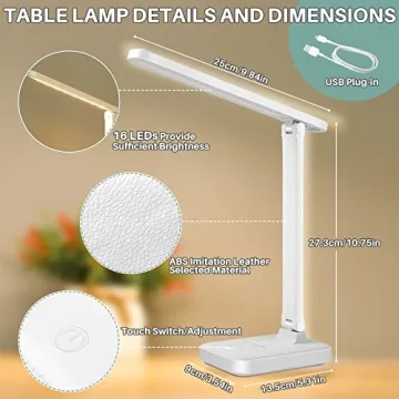 Candyfouse LED Desk Lamp Touch Control Adjustable Lighting