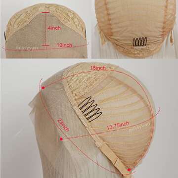 Missyvan White Hair Color 13 * 4 Lace Front Wig Glueless Long Straight Hair Wigs Platinum White Heat Resistant Fiber Hair Synthetic Lace Front Wigs for Fashion Women 28Inches