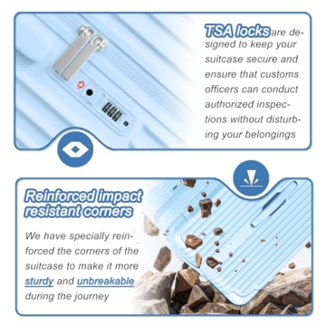 Krute 20 Inch LightBlue Hardside Carry-On Luggage