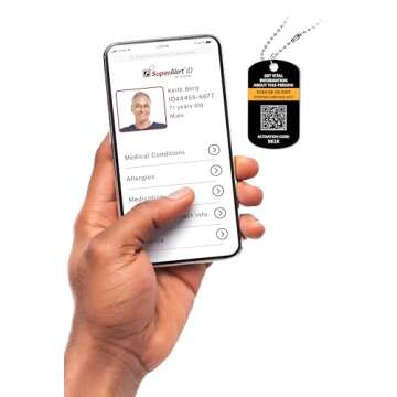 Dynotag SuperAlert™ Medical Alert Necklace for Men & Women | Smart Medical ID with Detailed Online...