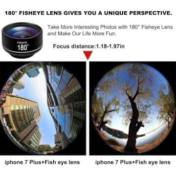 180° fisheye Lens for iPhone Samsung Google Android Smartphone,with Clip,Cell Phone Lens,anamorphic Lens,Funny Pictures