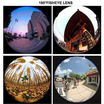 180° fisheye Lens for iPhone Samsung Google Android Smartphone,with Clip,Cell Phone Lens,anamorphic Lens,Funny Pictures