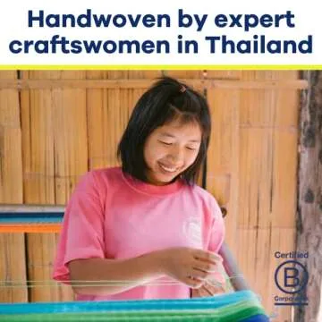 Handwoven Hammock by Yellow Leaf Hammocks - Double Size, Fits 1-2 PPL, 400lb max - Weathersafe, Super Strong, Easy to Hang, Ultra Soft, Artisan Made - Color: Blue - Orange