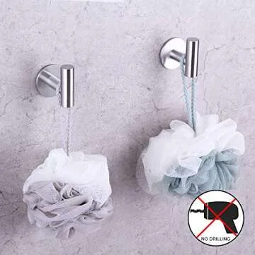 GERZWY Heavy Duty Wall Hooks - Waterproof Stainless Steel