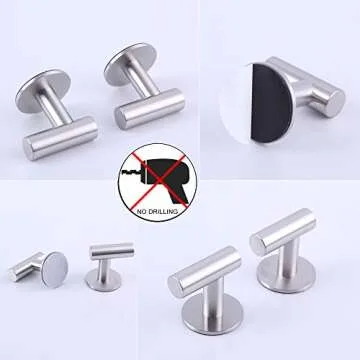 GERZWY Heavy Duty Wall Hooks - Waterproof Stainless Steel