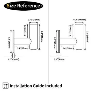 GERZWY Heavy Duty Wall Hooks - Waterproof Stainless Steel