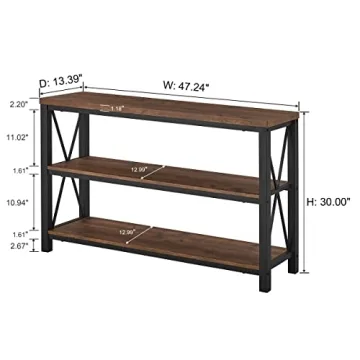 BON AUGURE Rustic Console Table for Home and Office Style