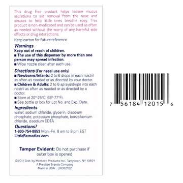 Little Remedies, Saline Nasal Spray and Saline Drops for Baby and Newborn, 0.5 Fl Oz, 3 Pack