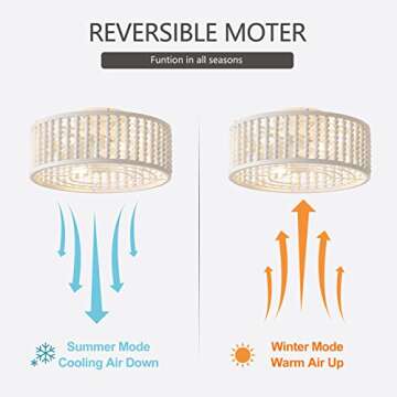 Elegant Liokoc Ceiling Fan with Beaded Design & Remote