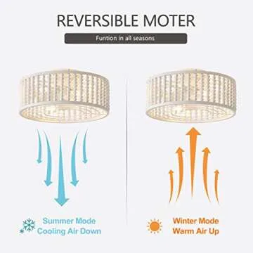 Elegant Liokoc Ceiling Fan with Beaded Design & Remote