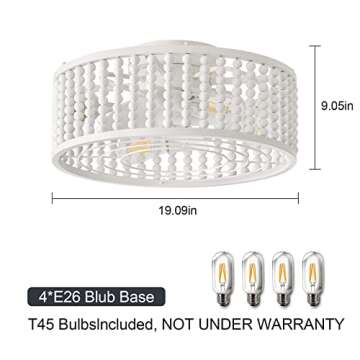 Elegant Liokoc Ceiling Fan with Beaded Design & Remote