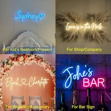 Custom Neon Signs Personalized LED Neon Light Up Sign for Name Sign for Teen Girls Room Wall Decor C...