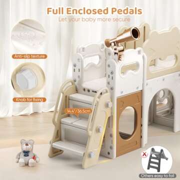 8 in 1 Toddler Slide Indoor Playset for Kids 1-3