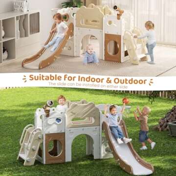 8 in 1 Toddler Slide Indoor Playset for Kids 1-3