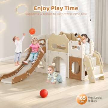 8 in 1 Toddler Slide Indoor Playset for Kids 1-3