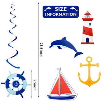 Nautical Hanging Swirls for Party Decor - 20 Pieces