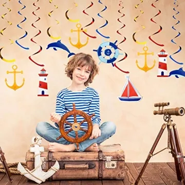 Nautical Hanging Swirls for Party Decor - 20 Pieces