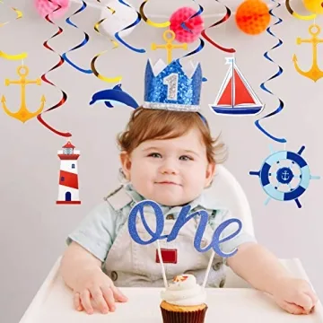 Nautical Hanging Swirls for Party Decor - 20 Pieces