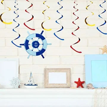 Nautical Hanging Swirls for Party Decor - 20 Pieces