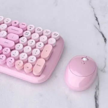 UBOTIE Retro Wireless Keyboard & Mouse Combination