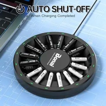 High-Capacity BONAI AA AAA Rechargeable Batteries with Charger