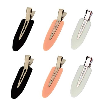 6 Pieces No Bend Hair Clips, No Crease Hair Clip for Hairstyling, Makeup Clips for Women and Girls (...