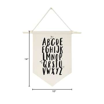 Alphabet Hanging Wall Canvas Banner for Kids' Rooms
