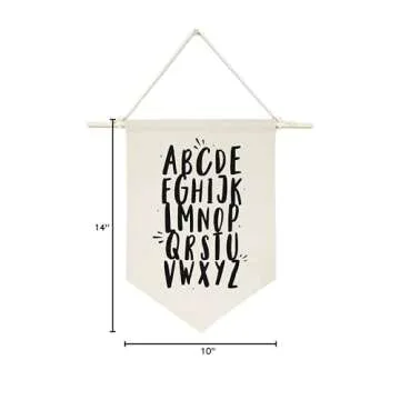 Alphabet Hanging Wall Canvas Banner for Kids' Rooms