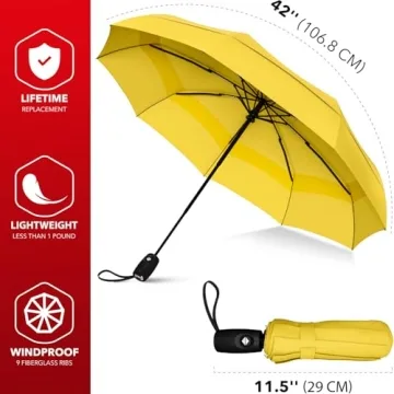 Repel Windproof Travel Umbrella - Compact & Durable