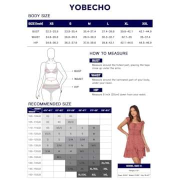 YOBECHO Women's Summer Floral Ruffle Dress Mini Style