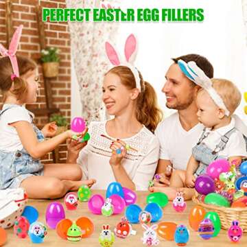 FLY2SKY Easter Eggs, 25P Easter Eggs + 25 LED Light Up Rings 3D Easter Basket Stuffers Glow In the Dark Easter Egg Fillers Easter Party Favors Easter toys Gift Easter Hunt for Kids Girls Boys