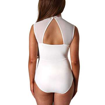 Chic Floral Sheer Lace Bodysuit Tops for Women