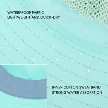 Jane Shine Outdoor Sun Hat Bucket Hats for Women Sun Protection Mesh Cap Quick-Dry UPF 50+ Coral Blue