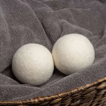 WOOLITE Laundry 360 6 Pack Wool Dryer Ball Set with Canvas Draw Bag
