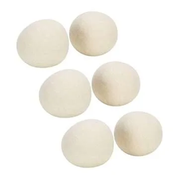 WOOLITE Laundry 360 6 Pack Wool Dryer Ball Set with Canvas Draw Bag
