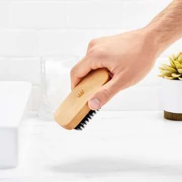 Cremo Beard Brush - 100% Boar Bristle, Wood Handle