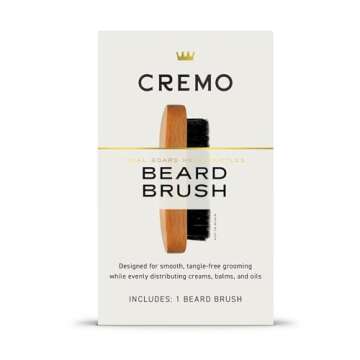 Cremo Beard Brush - 100% Boar Bristle, Wood Handle