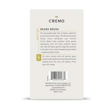 Cremo Beard Brush - 100% Boar Bristle, Wood Handle
