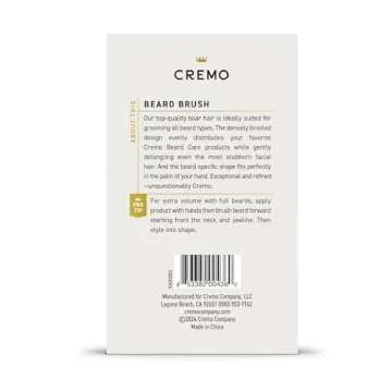 Cremo Beard Brush - 100% Boar Bristle, Wood Handle