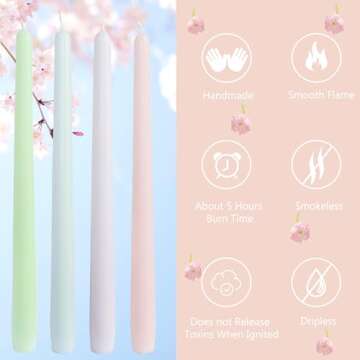 Artisan Handmade Taper Candles - 10-Inch Twisted Candlestick Set