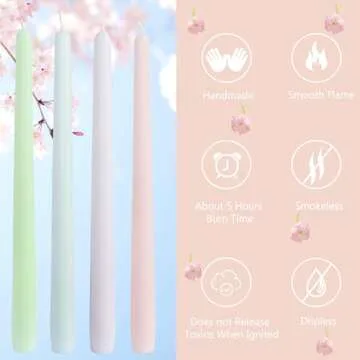 Artisan Handmade Taper Candles - 10-Inch Twisted Candlestick Set