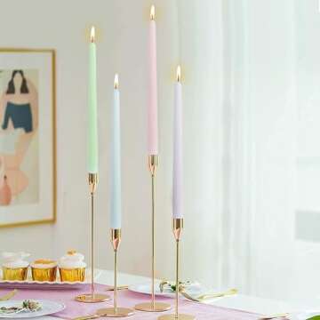 Artisan Handmade Taper Candles - 10-Inch Twisted Candlestick Set