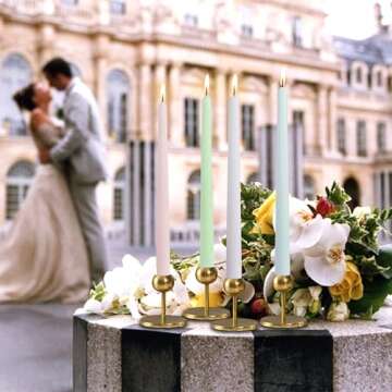 Artisan Handmade Taper Candles - 10-Inch Twisted Candlestick Set