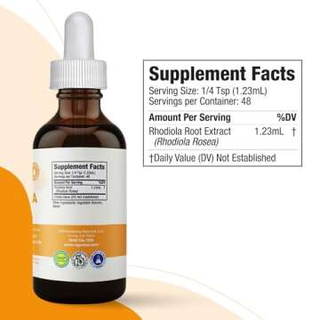 Active Rhodiola - Rhodiola Root Extract with Natural Occuring Rosavins, Liquid Delivery for Better Absorption - Supports Energy Levels and Stress Relief