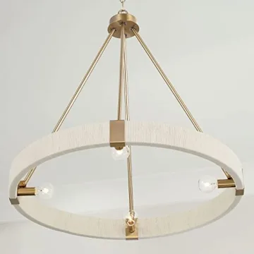 Delaney Modern Hand-Wrapped Rope Round Chandelier